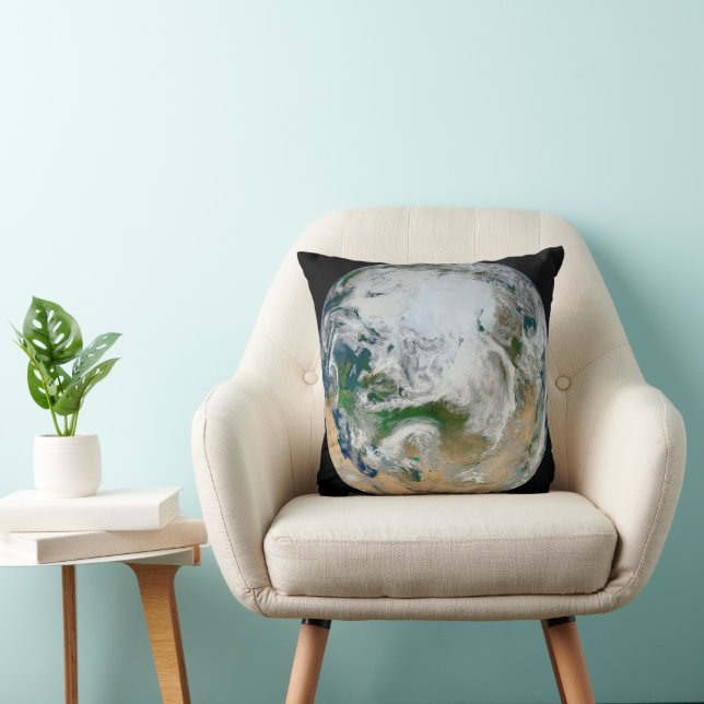 Die Erde mit der Arktis, Europa und Asien. Kissen (Stuhl )