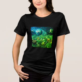 Die Erde ruht auf Gemüse auf schwarzem Kurzarm-Shi Tri-Blend Shirt
