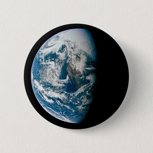 Die Erde wurde aus dem Apollo 13 Raumfahrzeug geno Button (Vorderseite)