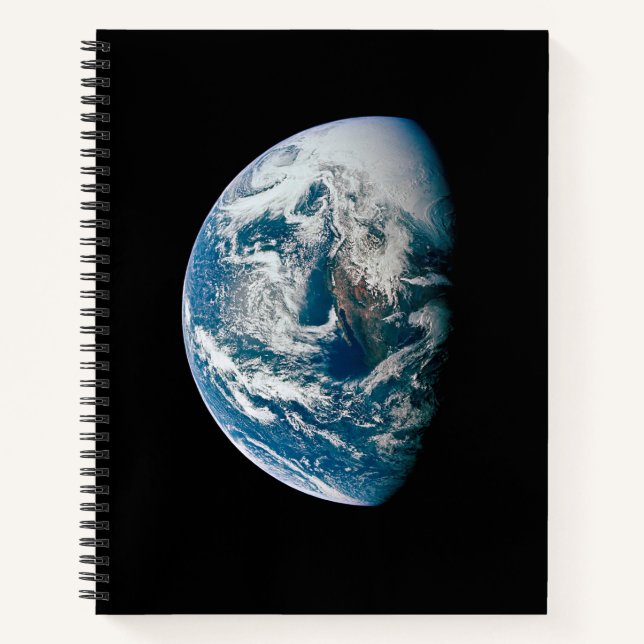 Die Erde wurde aus dem Apollo 13 Raumfahrzeug geno Notizbuch (Vorderseite)