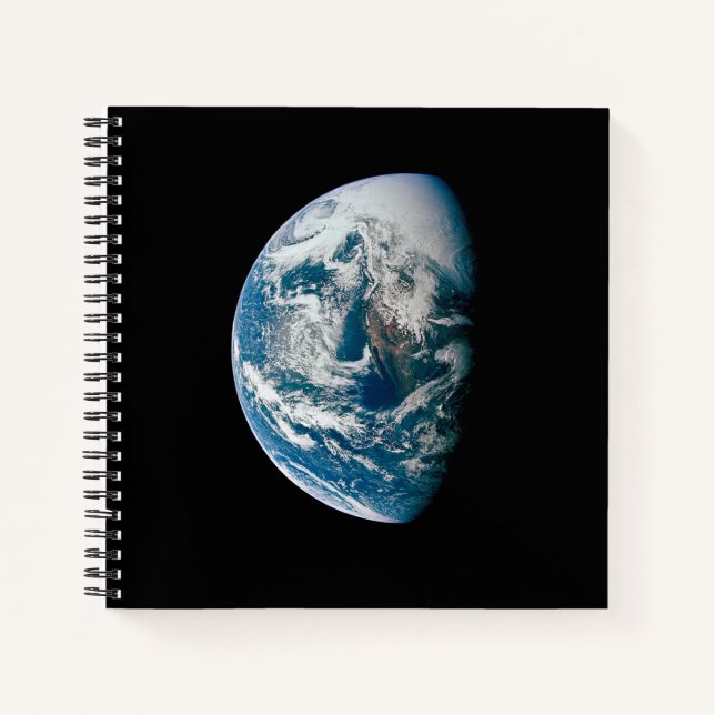 Die Erde wurde aus dem Apollo 13 Raumfahrzeug geno Notizbuch (Vorderseite)