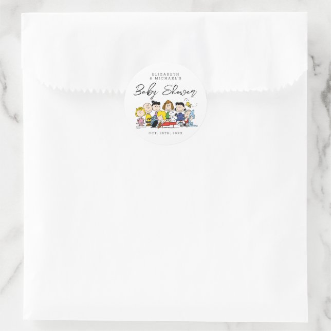 Die Erdnussbande | Babydusche Runder Aufkleber (Tasche)