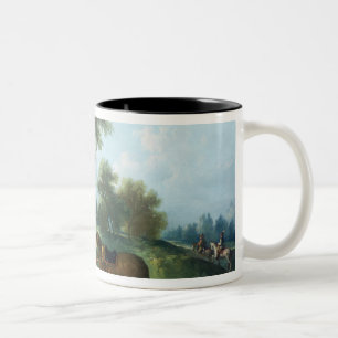Die Erholung des Jägers, 18. Jahrhundert Zweifarbige Tasse