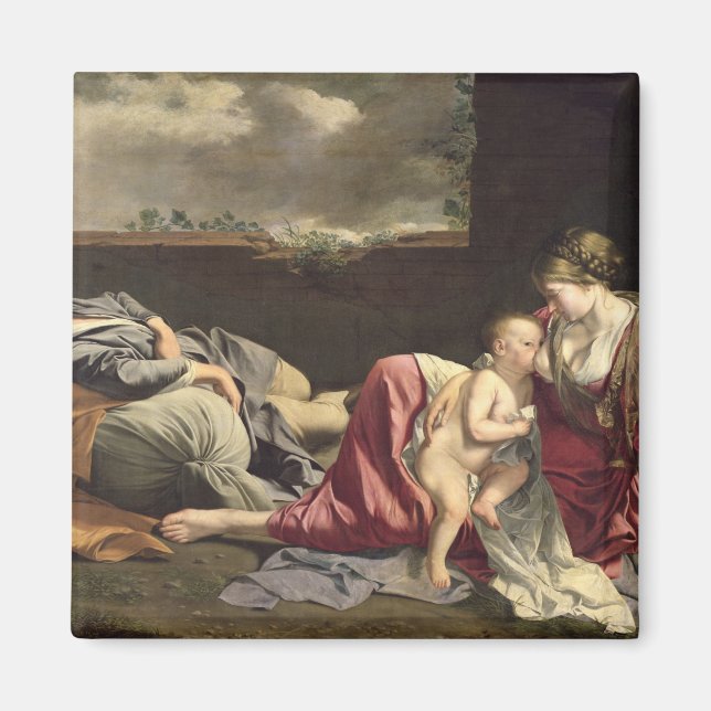 Die Erholung über den Flug nach Ägypten, 1628 Magnet (Vorne)