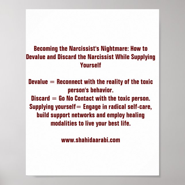 Die Erinnerung des Albtraums des Narcissisten Poster (Vorne)