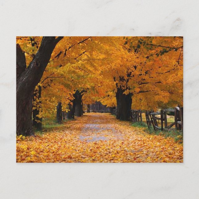 Die Erinnerungsstrecke des Herbstes herunterlaufen Postkarte (Vorderseite)