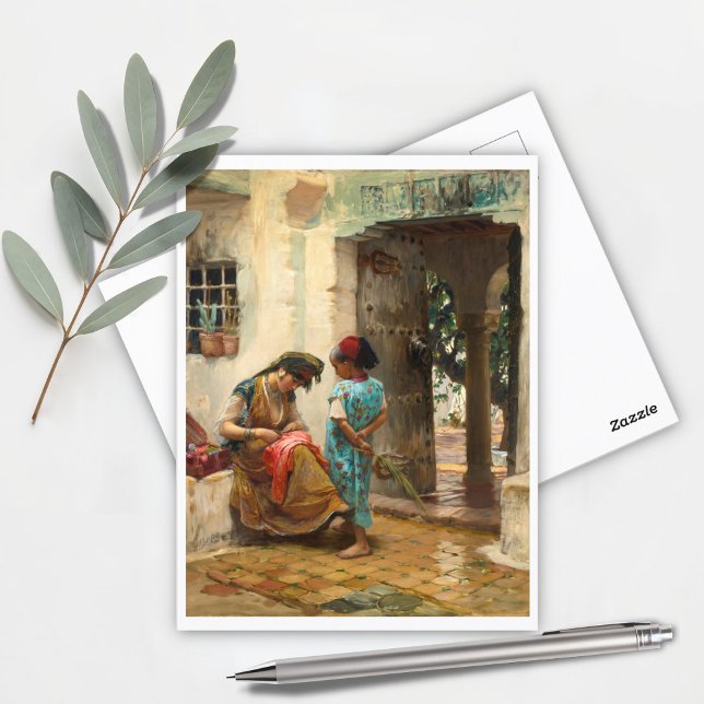 Die Erkennungsgeschichte von Frederick Bridgman Postkarte (Von Creator hochgeladen)