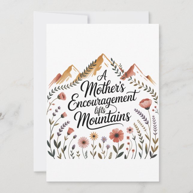 Die Ermutigung einer Mutter hebt Berge Einladung (Vorderseite)