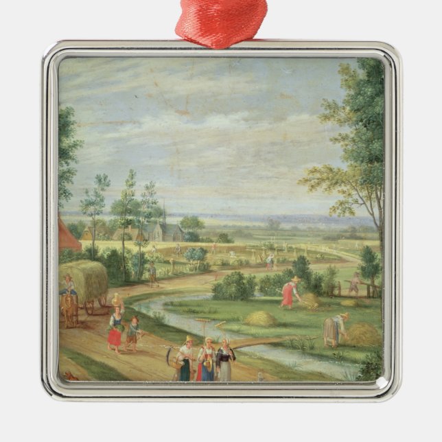 Die Ernte oder Sommer Silbernes Ornament (Vorne)