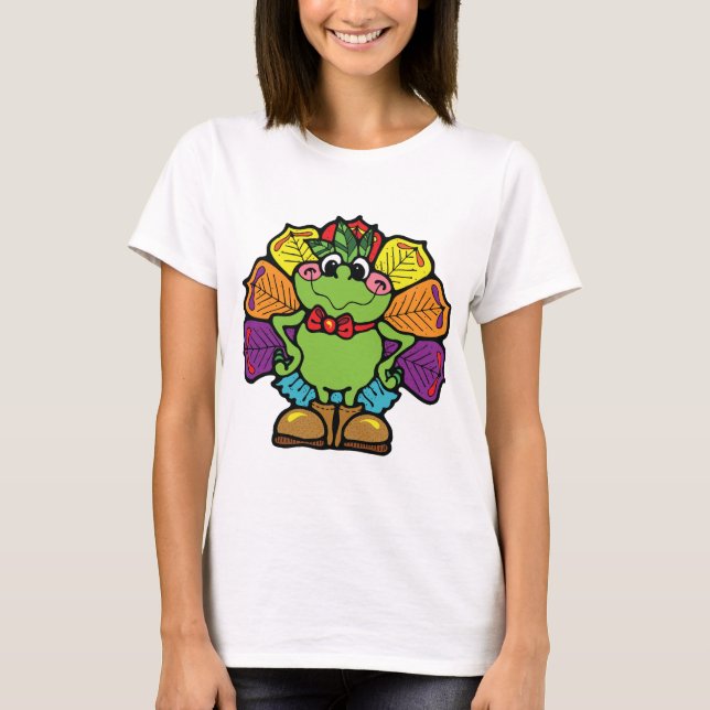 Die Erntedank-Türkei-Frosch T-Shirt (Vorderseite)