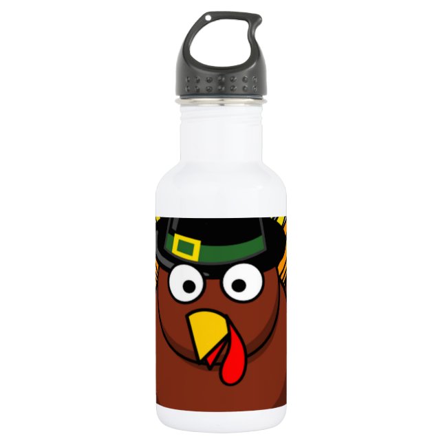 Die Erntedank-Türkei-Logo schaffen einen Feiertag Trinkflasche (Vorderseite)