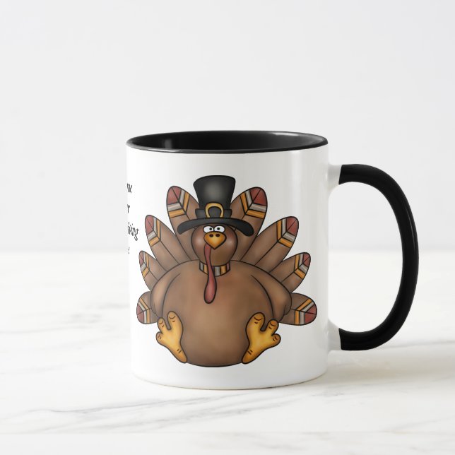 Die Erntedank-Türkei-Tabellen-Tasse Tasse (Rechts)