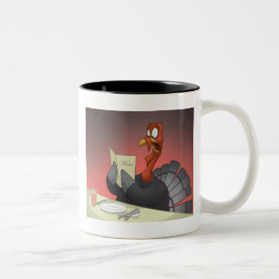 Die Erntedank-Türkei-Tasse Zweifarbige Tasse
