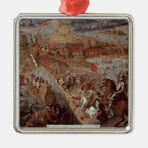 Die Eroberung von Tenochtitlan Silbernes Ornament