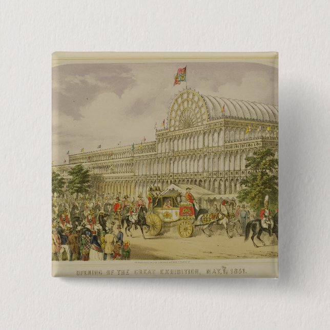 Die Eröffnung der großen Ausstellung, am 1. Mai Button (Vorderseite)