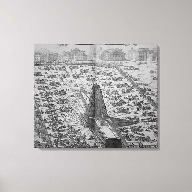 Die Errichtung des alten ägyptischen Obelisk Leinwanddruck (Vorderseite)