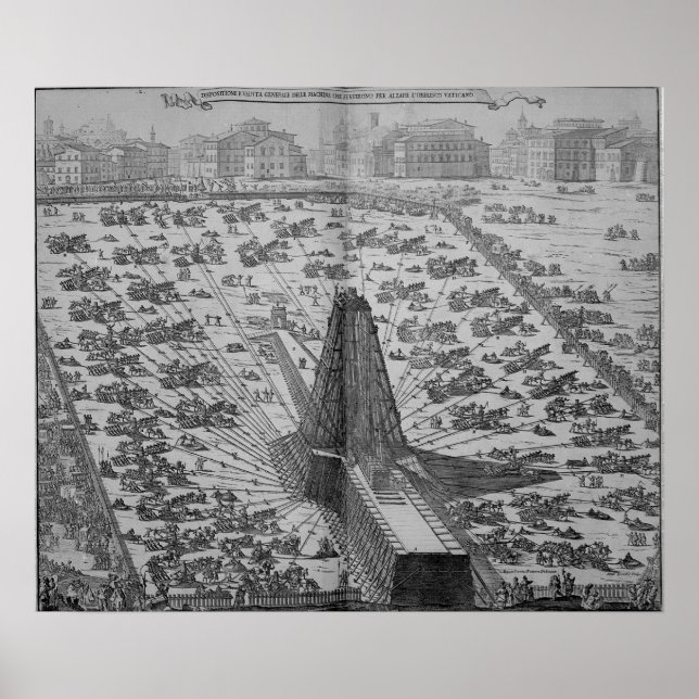 Die Errichtung des alten ägyptischen Obelisk Poster (Vorne)