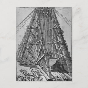 Die Errichtung des alten ägyptischen Obelisk Postkarte