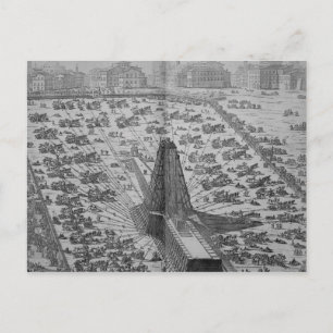 Die Errichtung des alten ägyptischen Obelisk Postkarte