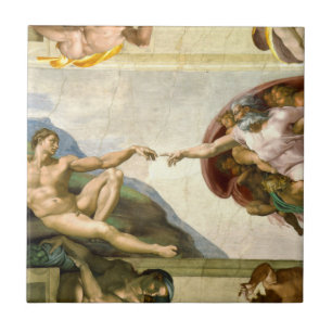 Die Erschaffung Adams von Michelangelo Keramikflie Fliese