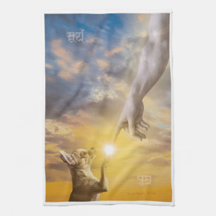Die Erschaffung von Chihuahua - Gott erschuf Chihu Geschirrtuch