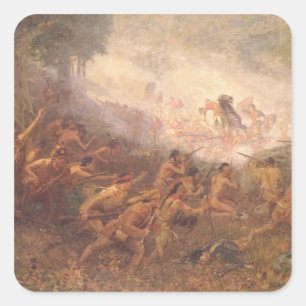 Die Erschießung von General Braddock Quadratischer Aufkleber