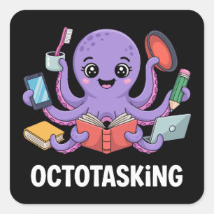 Die erstaunliche Kreatur im Multitasking-Modus Quadratischer Aufkleber