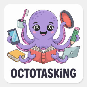 Die erstaunliche Kreatur im Multitasking-Modus Quadratischer Aufkleber