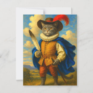Die erste Blende des Königs Ein Musketeer Cat Eh Postkarte