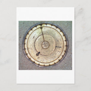 Die erste federgetriebene Uhr mit Sicherung, Sicht Postkarte