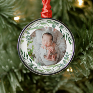 Die erste grüne Pflanze für Baby Ornament Aus Metall