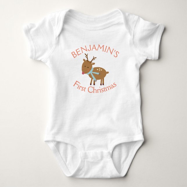 Die erste Niedliche Winterrutsche des Babys Baby Strampler (Vorderseite)