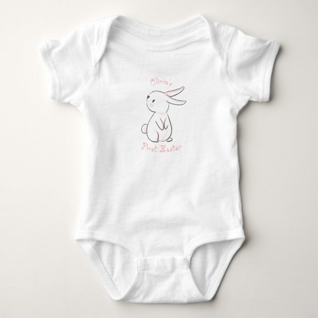 Die erste Osterfeier eines kleinen Mädchens mit ni Baby Strampler (Vorderseite)