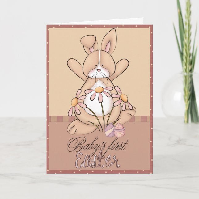 Die erste Ostergrußkarte des Babys Feiertagskarte (Vorderseite)