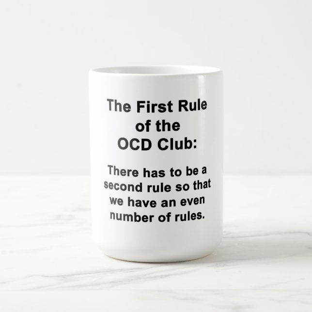 Die erste Regel des OCD Vereins Kaffeetasse (Mittel)
