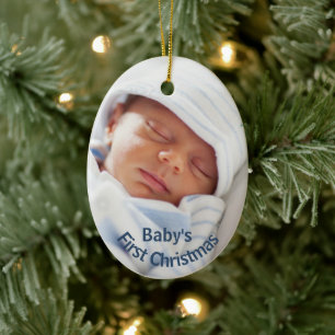 Die erste Weihnacht des Babys   Baby Boy Blue Keramik Ornament