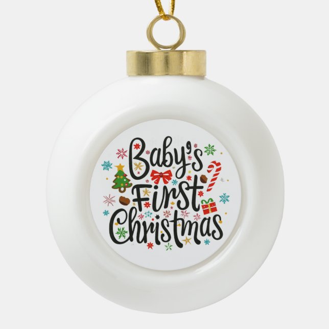 Die erste Weihnacht des Babys Keramik Kugel-Ornament (Vorderseite)