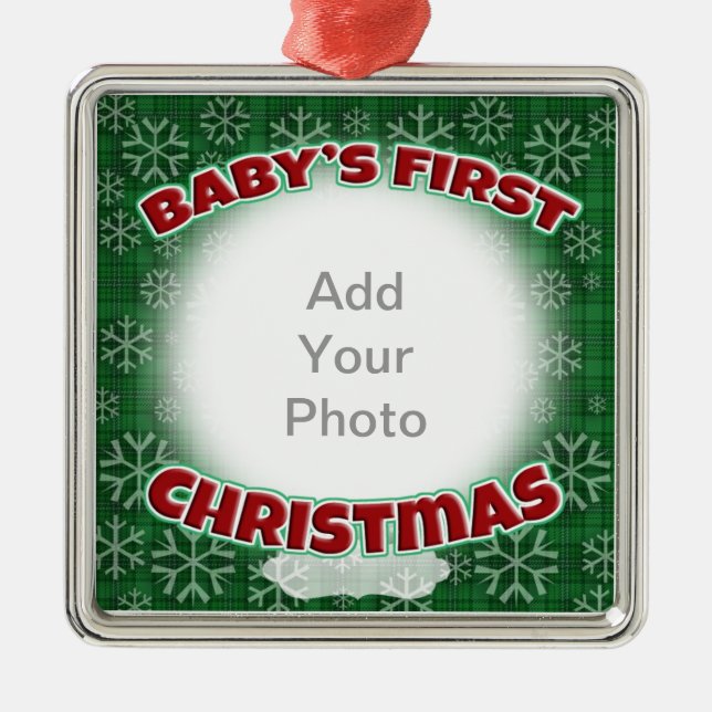 Die erste Weihnacht des Babys Ornament Aus Metall (Vorne)