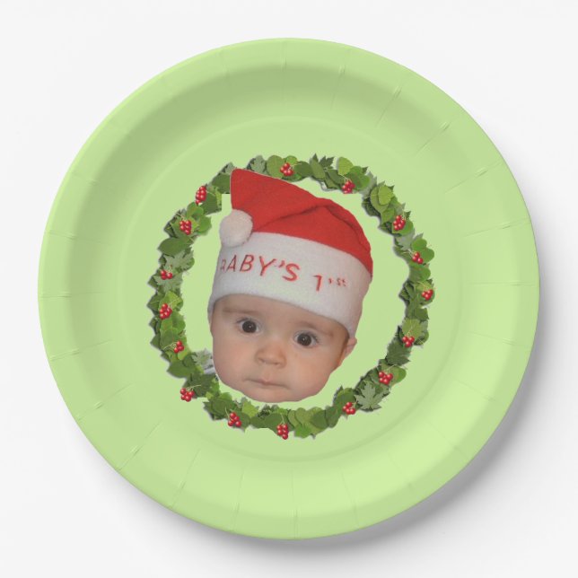 Die erste Weihnacht des Babys Pappteller (Vorderseite)