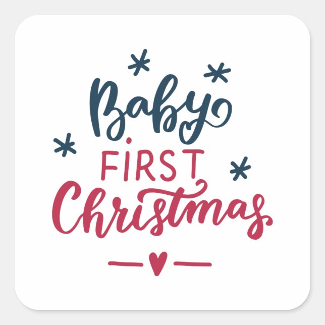 Die erste Weihnacht des Babys Quadratischer Aufkleber (Vorderseite)