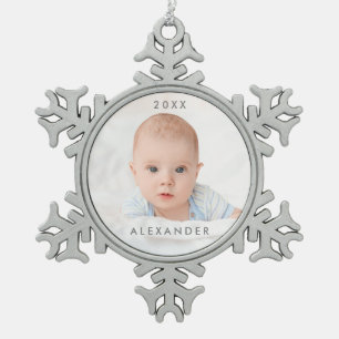 Die erste Weihnacht des Babys Schneeflocken Zinn-Ornament