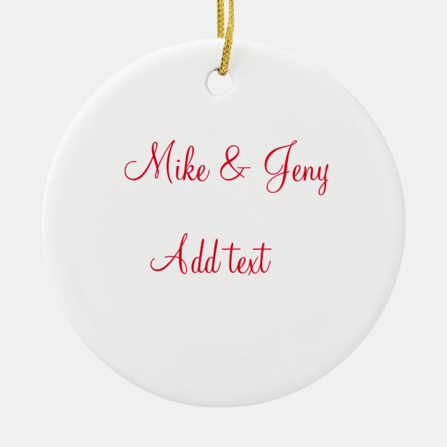 Die erste Weihnachts-Paar-Namen-SMS Keramik Ornament (Vorne)