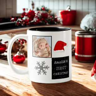 Die erste Weihnachtsfeier der Weihnachtsmannmütze  Zweifarbige Tasse