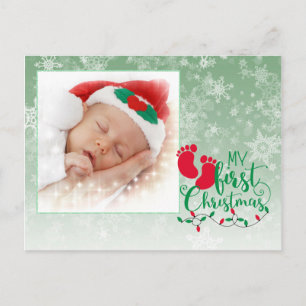 Die erste Weihnachtskarte des Babys Feiertagspostkarte