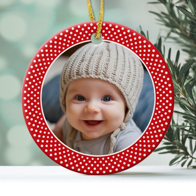 Die erste Weihnachtszeit des Babys - Foto mit dem  Keramikornament (Personalized Christmas Photo Ornament)