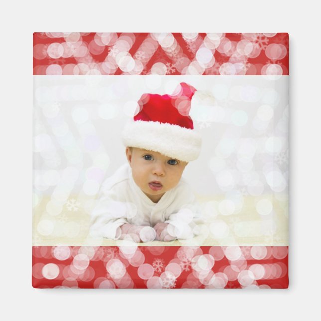 Die erste Weihnachtszeit des Babys mit Foto Magnet (Vorne)