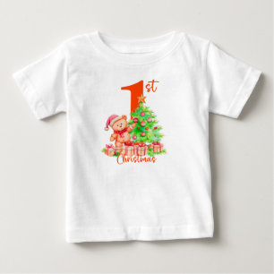 Die erste Weihnachtszeit des Babys, Niedlicher Bär Baby T-shirt