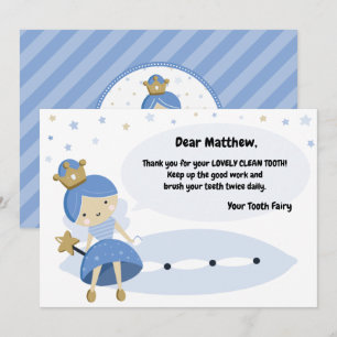 Die erste Zahnkarte verloren. Tooth Fairy Besuch H Feiertagskarte