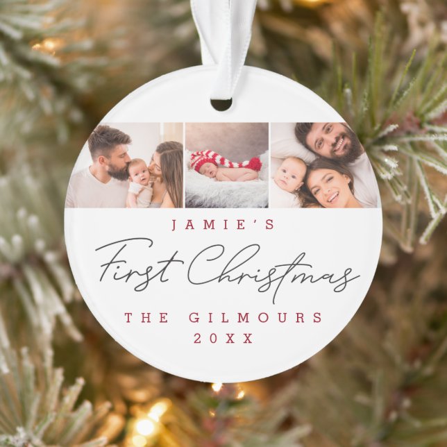 Die ersten 3 Fotos des Babys Ornament (Baum)