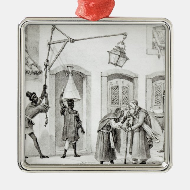 Die ersten Jobs des Morgens Silbernes Ornament (Vorne)